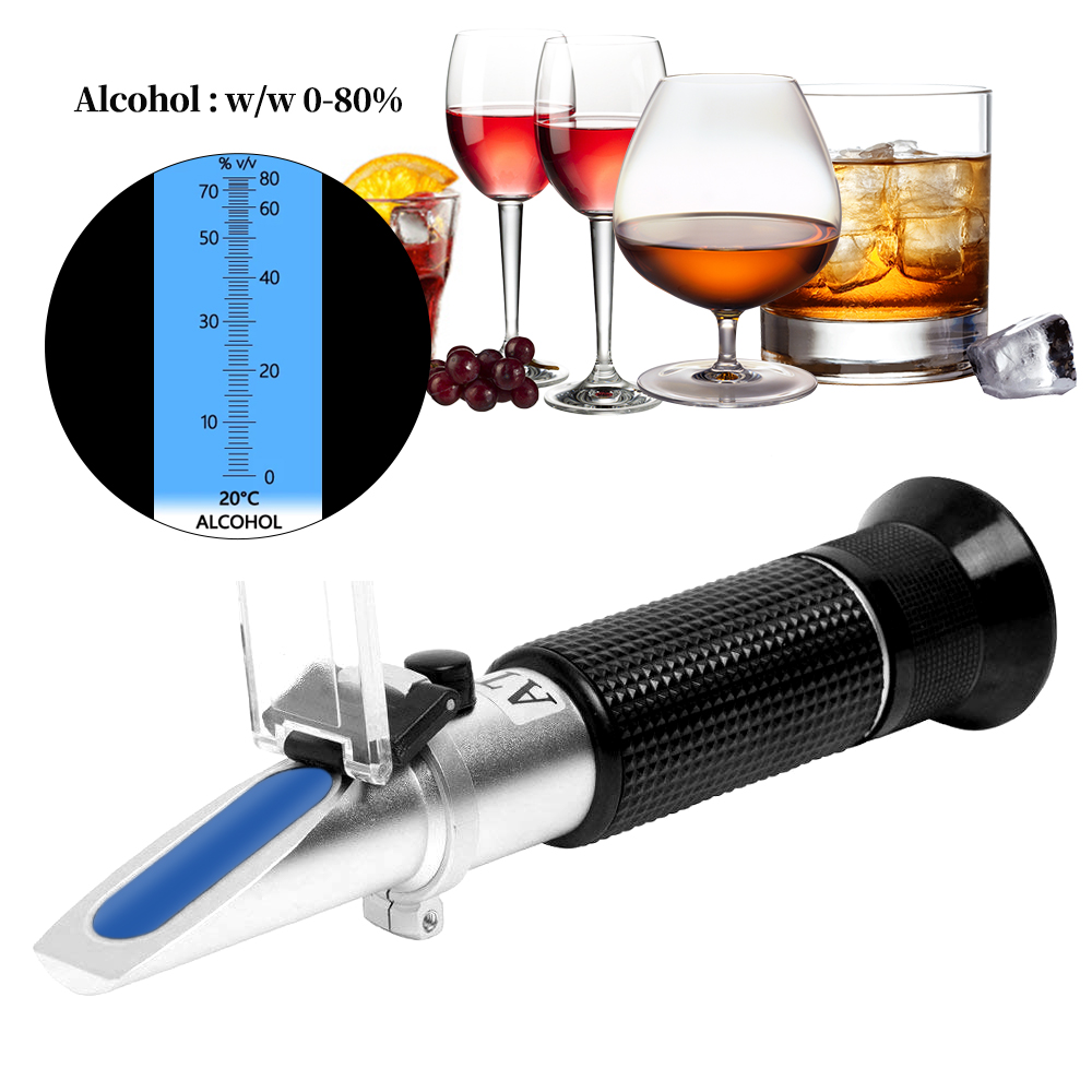 Marine Aquarium Refractometer - Ręczny refraktometr alkoholowy 0-80% Tester zawartości