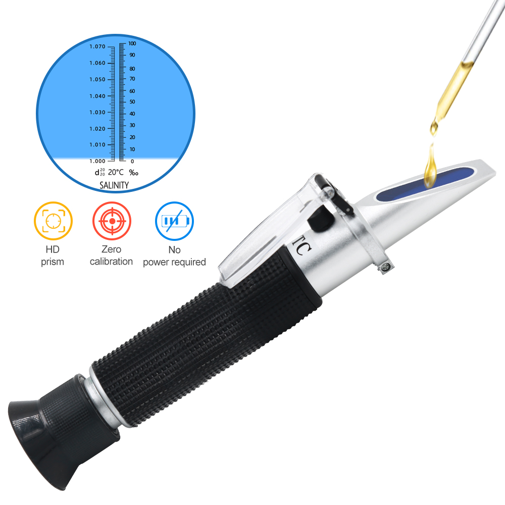 Marine Aquarium Refractometer - Ręczny refraktometr zasolenia 0-100% Salinometr 1.000-1.070SG