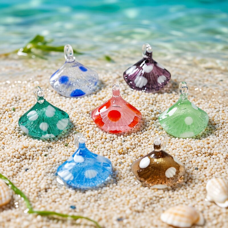 Aquarium And Marine - Kolorowe Mini Muszelki Szklane Zawieszki Urocze