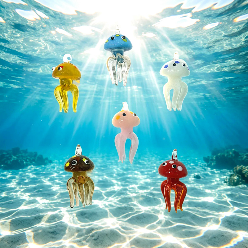 szklana kolorowa mini meduza w – Aquarium Marine Color recenzja i cena