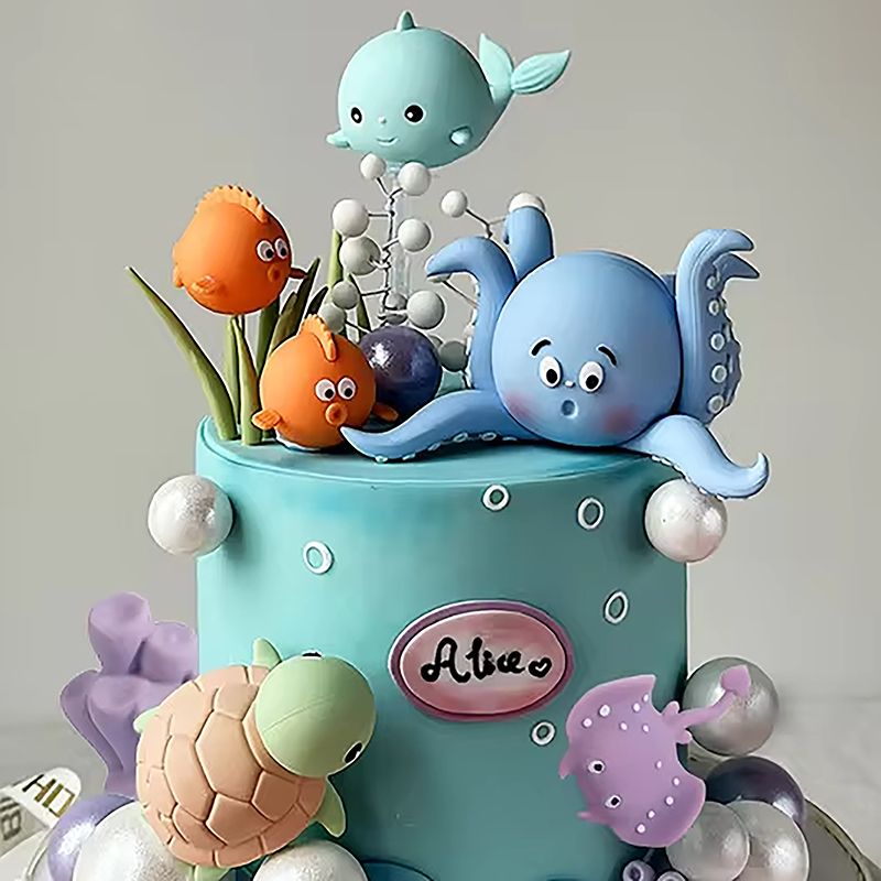 Topper na tort ze zwierzętami  – Marine Aquarium Decorations recenzja i cena